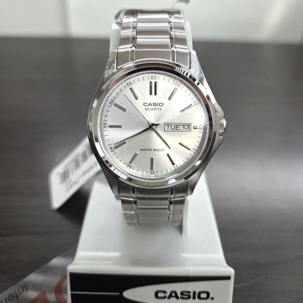 Casio Analog Silver Metal Band Men Watch Original New MTP-1239D