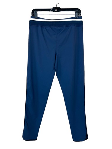 NEW Wknd Nation Blue Track Pants Size L Skinny Leg Workleisure Side Stripe Large - Picture 2 of 15