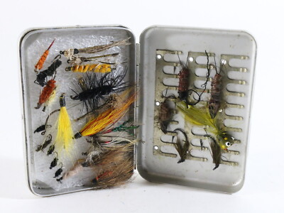custom made fishing hooks Lot Of 27 Custom Hand Made Fly Fishing Hooks & Nymph Lures W/ Perrine #60  Case