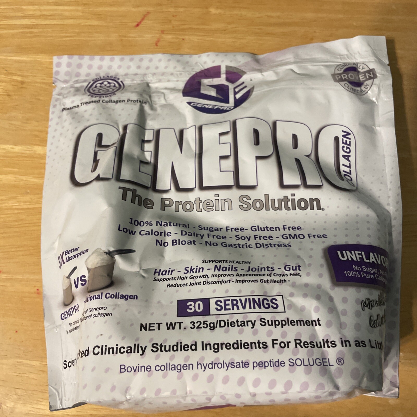Genepro Protein Powder Unflavored - Protein Collagen for Hair, Skin & Nails
