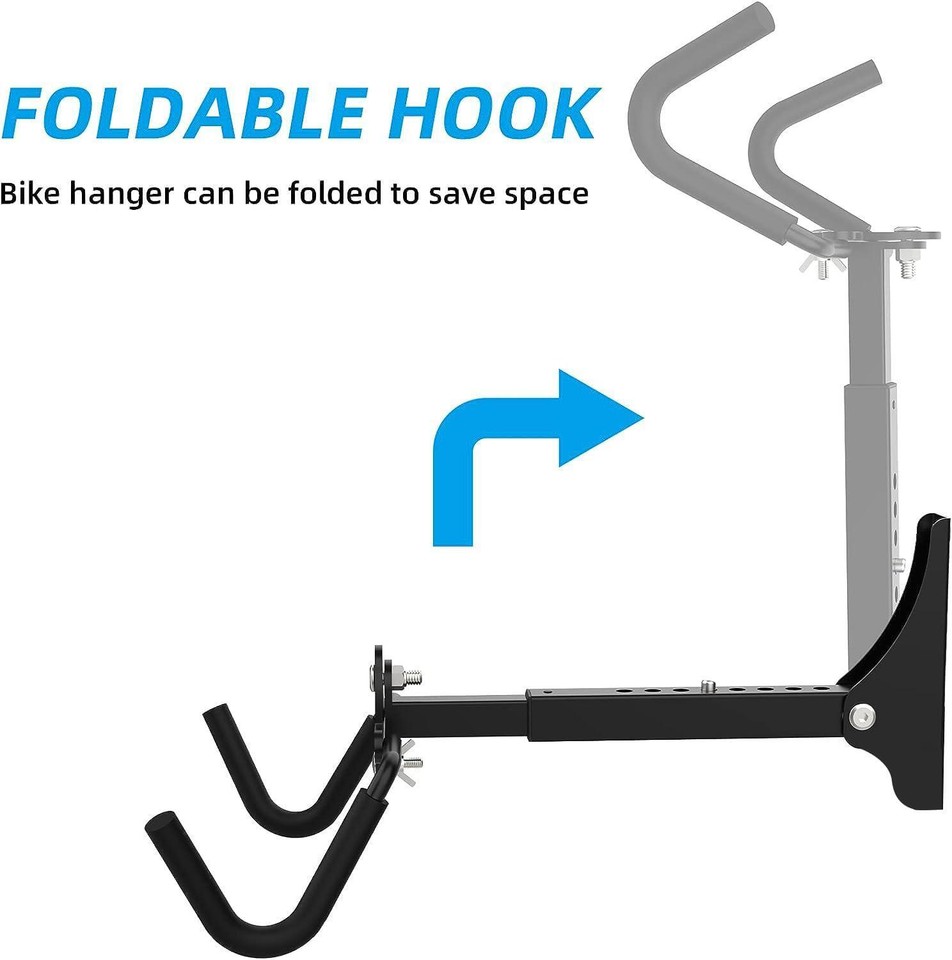 Foldable Bike Wall Mount Rack, Bike Rack Garage, Horizontal Bicycle
