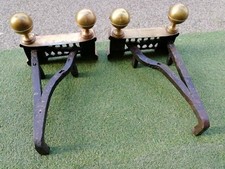 Paire de Chenets  en Bronze  XVIIIeme Accessoire de Cheminée .Ancien.