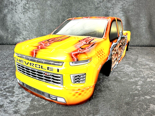 CUSTOM PAINTED RC TRUCK BODY ARRMA KRATON 6S TRAXXAS E-REVO T/E MAXX SILVERADO - Picture 5 of 14