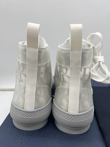 Dior B23 Oblique Grey Gray White High Top Sneakers New Travis Rick Sz 39 EU 6 US - Picture 5 of 9
