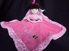 Little Diva/Born to Shop Rattle Lovey Security Blanket Reversible Pink 14"