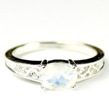 RAINBOW MOONSTONE Sterling Silver Ladies Ring -Handmade   SR362