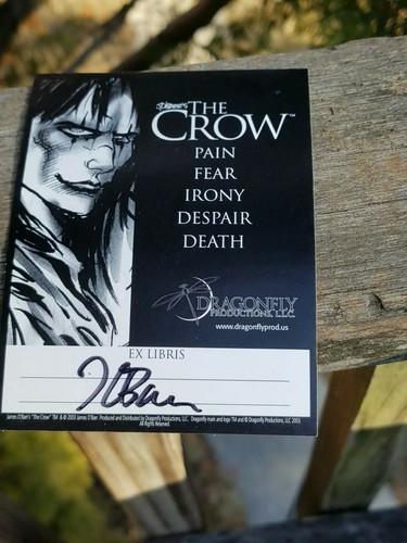THE CROW J. O'BARR AUTHENTIC SIGNED EX LIBRIS PEEL OFF STICKER 4 X 3 INCHES - Picture 4 of 10