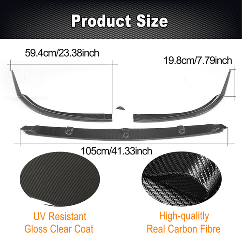 Carbon Frontspoiler Splitter Lippe Spoiler Passt für Mercedes A205 C205 C63 AMG - Picture 6 of 11