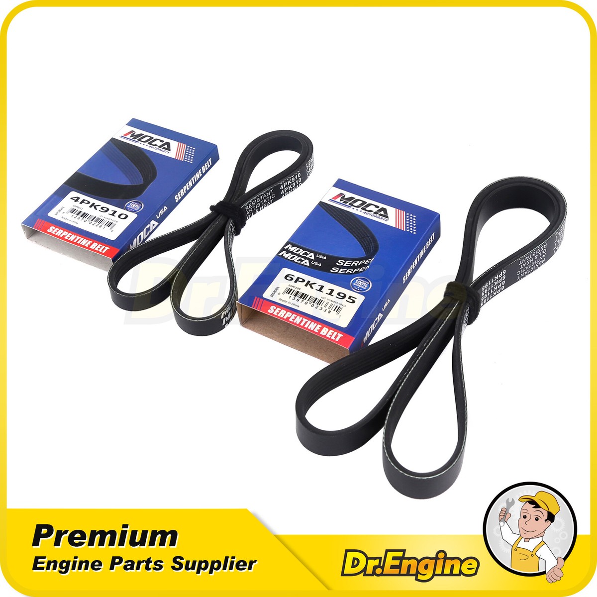2X Drive Belt Set Fit 2004-2009 Mitsubishi Galant Endeavor 3.8L