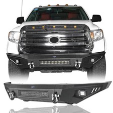Full Width Steel Front Bumper W 120w Led Light Bar Fit Toyota Tundra 2014-2021 Full Width Steel Front Bumper W 120w Led Light Bar Fit Toyota Tundra 2014-2021