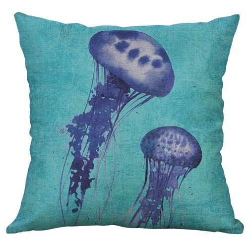 Sea Octopus Conch Printing Cotton Linen Pillow Case Cushion Cover Home Decor - Picture 2 of 41