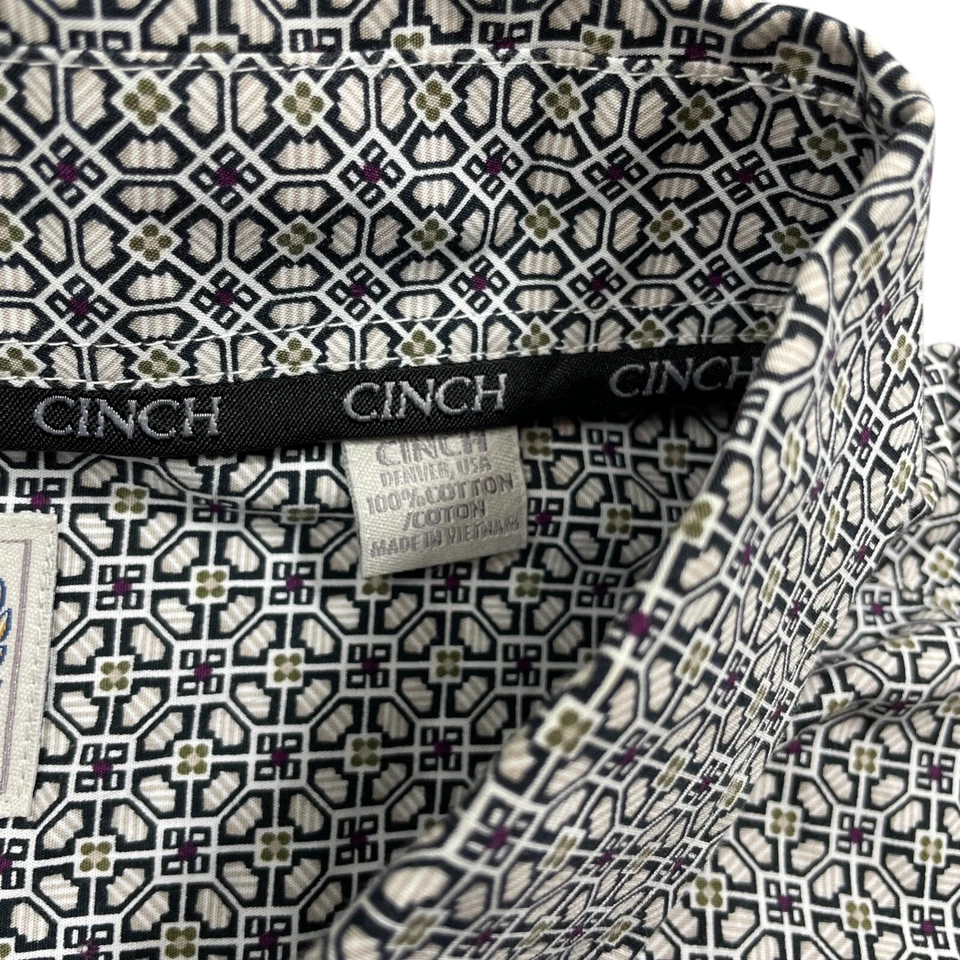 Camisa de vestir Cinch XXL manga larga abotonada cuello botón bolsillos 100 % algodón Foto 4 de 4