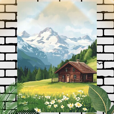 Schweiz Hütte in der Natur Poster Schöne Wanddeko Dekoration
