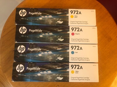 Cartucce Originali HP 972A – 4 Pezzi: Nero, Ciano, Magenta, Giallo (Data 2023)
