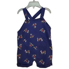 Disney Baby Mickey Mouse Shorts Overalls Blue Size 18M Vintage