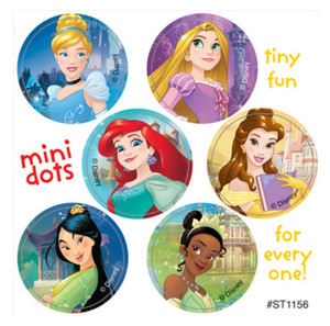 150 Mini Disney Princess Stickers, Each 7/8" Round
