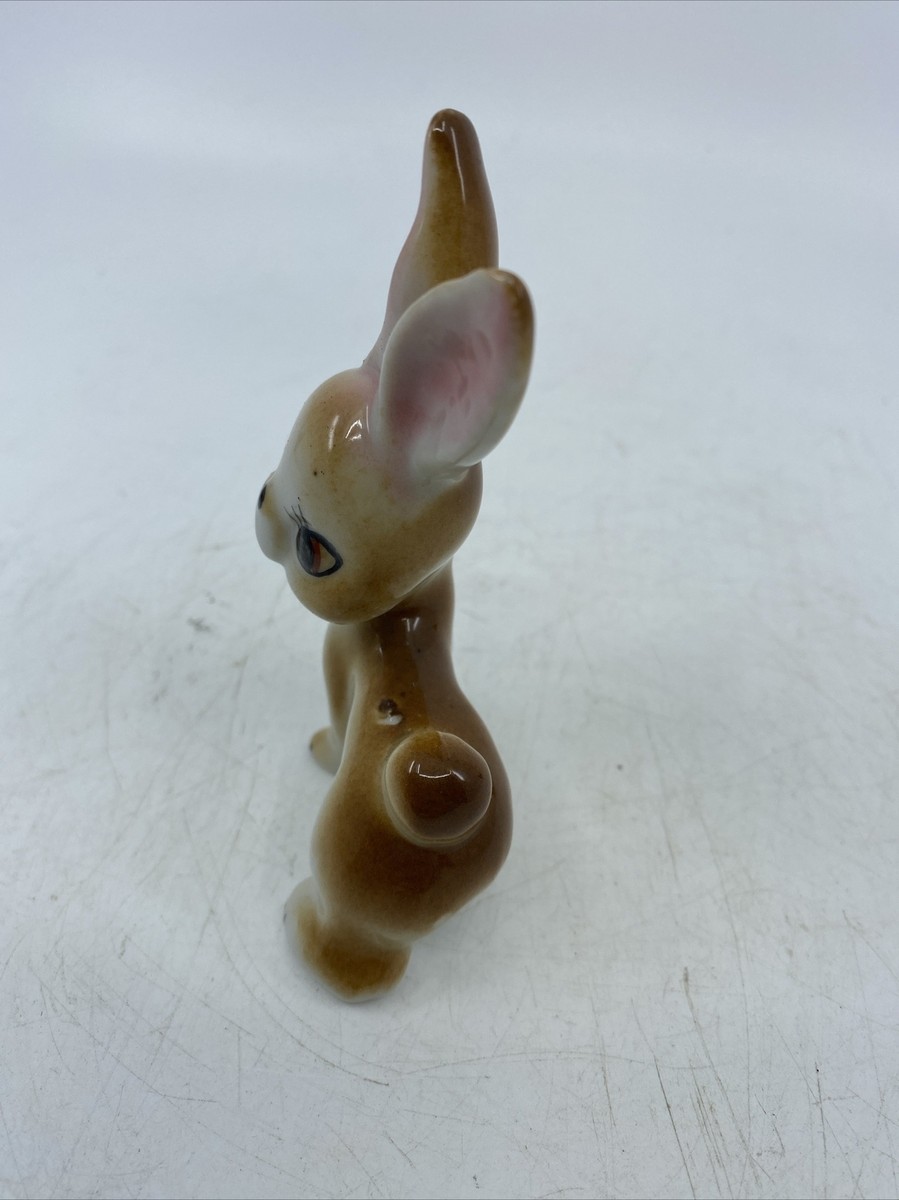 Vintage Joyful rabbit ceramic figurine made in Japan happy bunny