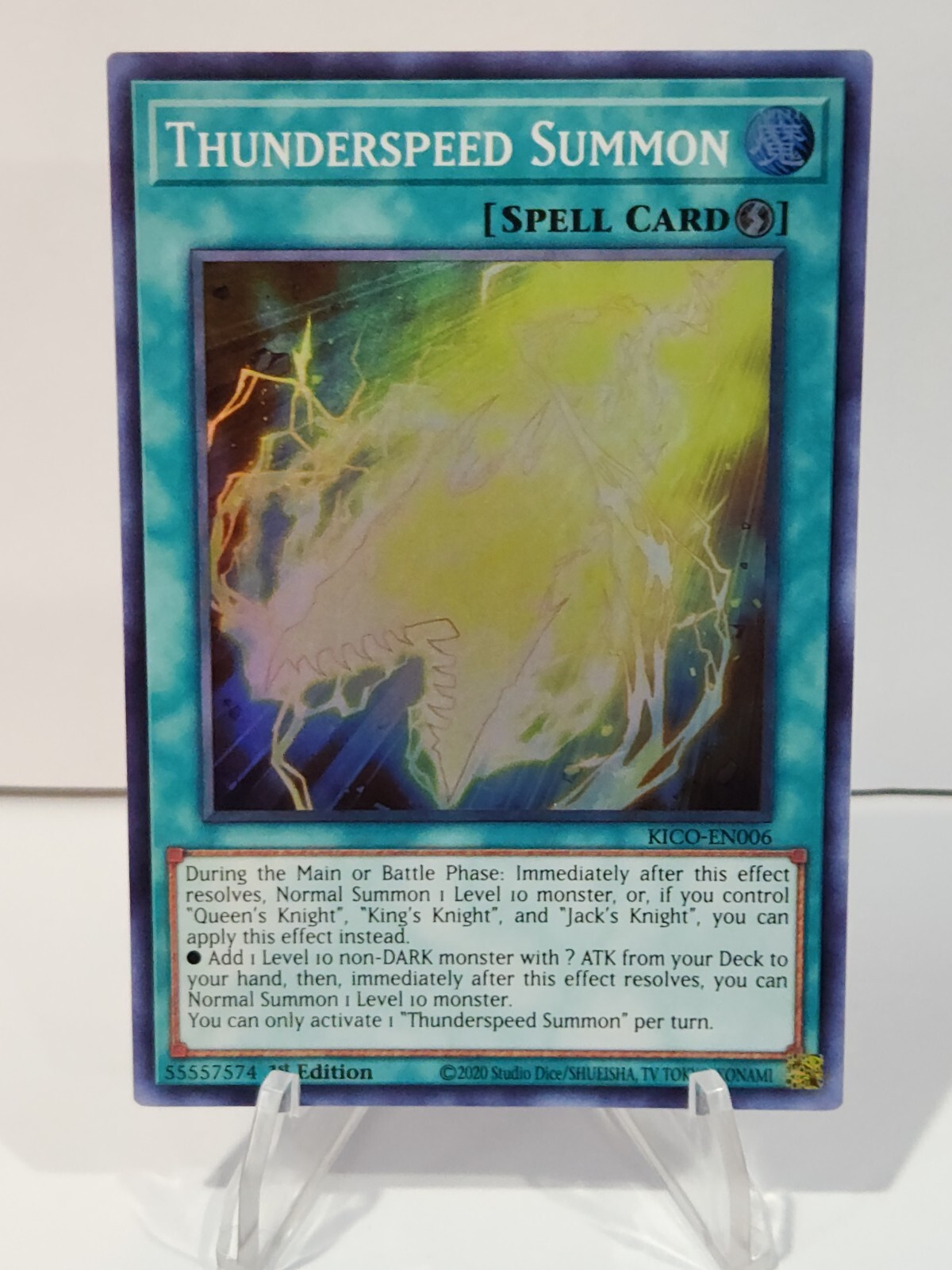 Thunderspeed Summon KICO-EN006 Super Rare 1st Edition NM Yugioh Kings Court