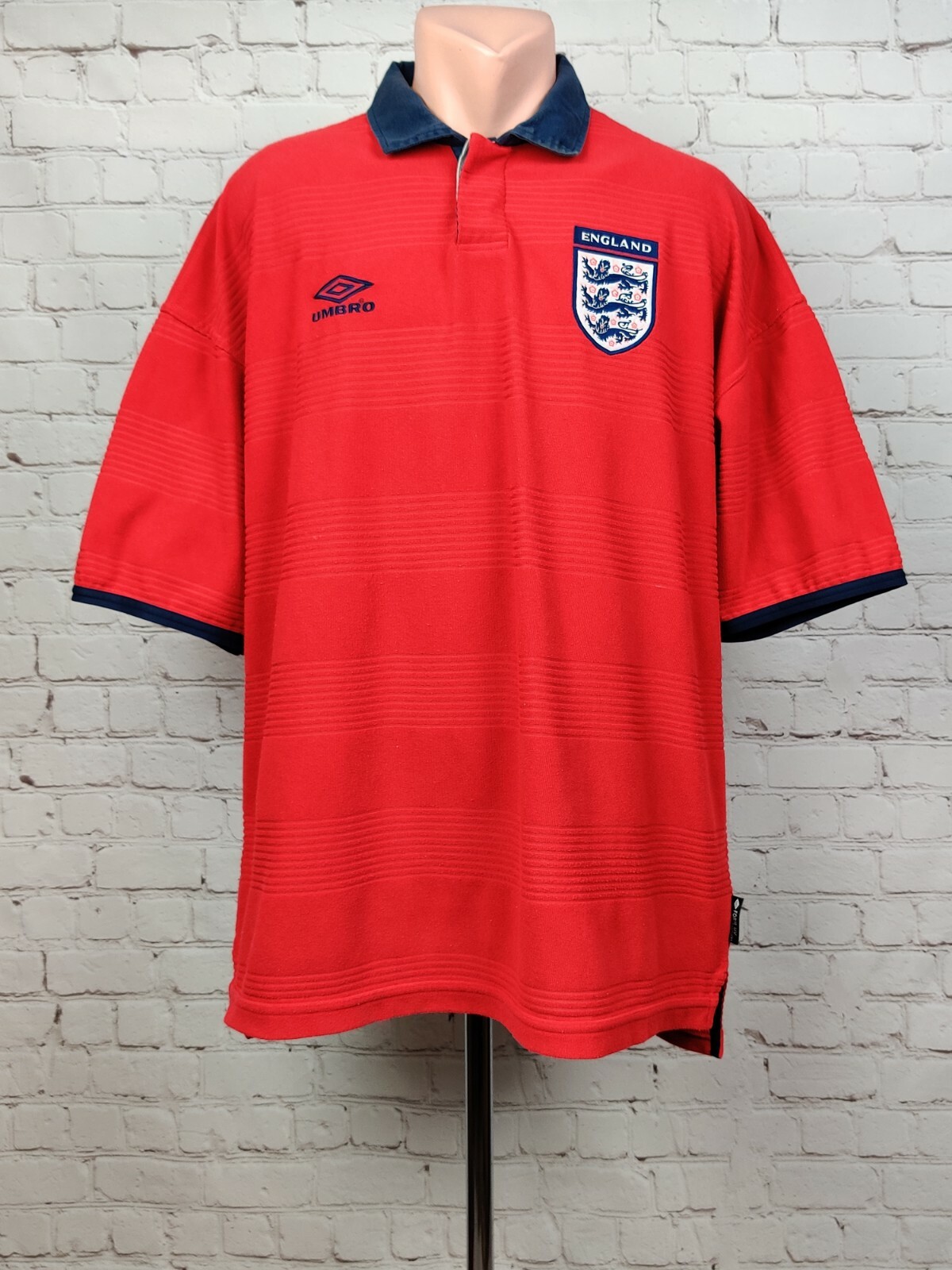 Football shirt soccer FC England Away 1999/2000/2001 Umbro Jersey Vintage Red XL