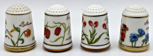 Franklin Porcelain 1978 Thimble Collection Lot of 12 (No dups) ~ Flowers ~ EUC - Bild 9 von 14