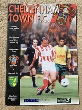 Cheltenham Town v Norwich City - Worthington Cup 1st Rnd, 2nd Leg 1999/00 Progra