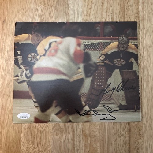 BOBBY ORR + GERRY CHEEVERS Bruins AUTOGRAPHED/SIGNED 8 x 10 Cardboard Photo JSA - Picture 2 of 7