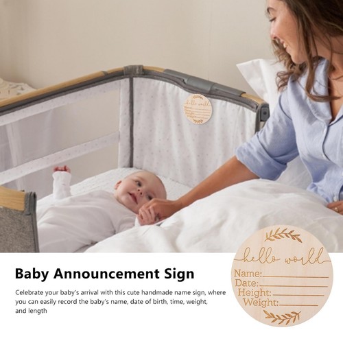 Baby Announcement Sign Wooden Newborn Announcement Sign for Hospital Baby Birth - Picture 5 of 12