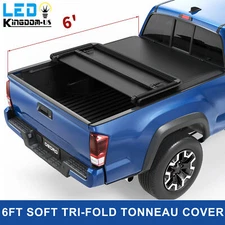 6FT Soft Tri-Fold Tonneau Cover for 2016-2023 Toyota Tacoma Truck Bed Waterproof
