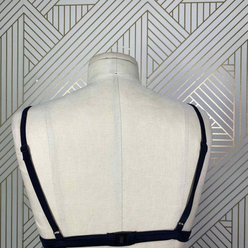TRIANGL Mesh Bikini Swim Top Black White Adjustable Strap Size US Small - Picture 7 of 10