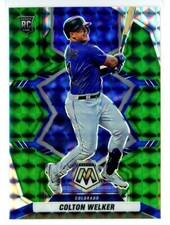 Colton Welker 2022 Mosaic GREEN PRIZM MOSAIC REFRACTOR #218 Rockies Rookie RC SP
