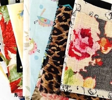 Fabric Scrap Kit, 30+ Pieces for Slow Stitching Junk Journals, Quilting #K33