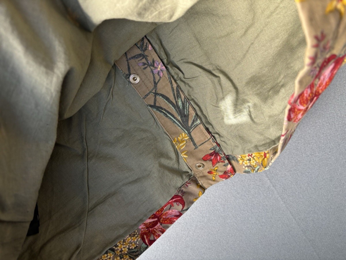H&M Women's Jacket 8 Multicolor Floral Zip Up Snap Pockets