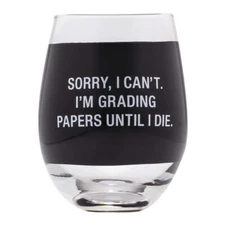 About Face Designs Grading Papers Wine Glass