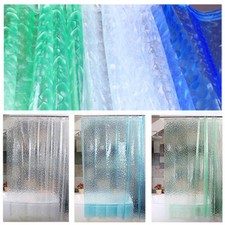Transparent Waterproof Bathroom PEVA Plain Plastic Shower Curtain With Hook Ring