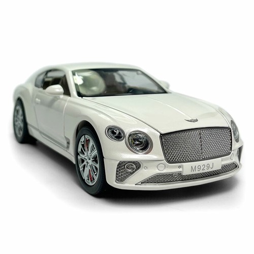 Modellino auto 1:24 Bentley Continental GT pressofuso veicolo giocattolo per bambini ragazzi bianco - Foto 4 di 12