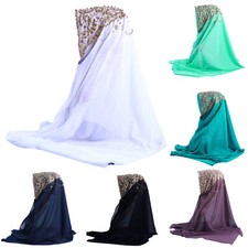 Women Hijab Muslim Headscarf Malaysia Chiffon Beaded Turban Islamic Headwear New