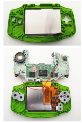 Kit Custodia Trasparente Verde + LCD IPS Pretagliato Per Game Boy Originale (GBO) Con OSD