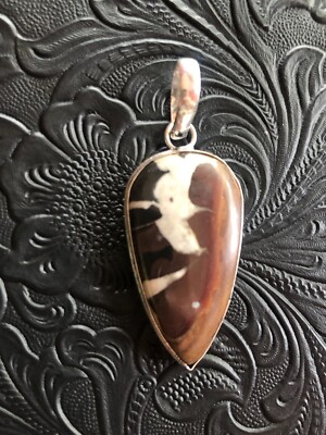 Great Lakes Lightning Stone Septarian Pendant  White Strike  2'' Artisan
