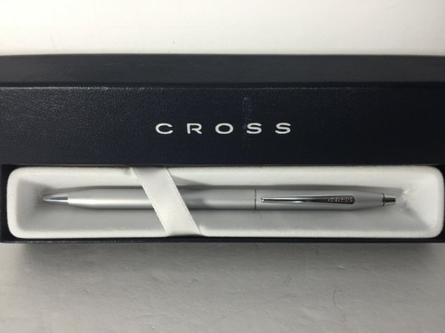 BEAUTIFUL CROSS MATTE METALIC SILVER W/CHROME TRIM CLASSIC CENTURY BALLPOINT PEN - Picture 2 of 9