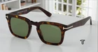 TOM FORD Dax FT0751 52N Dark Havana Green 50 mm Men's Sunglasses