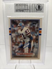 Autographed Signed STEVE ATWATER Denver Broncos 1989 Topps Card #52T Beckett BGS