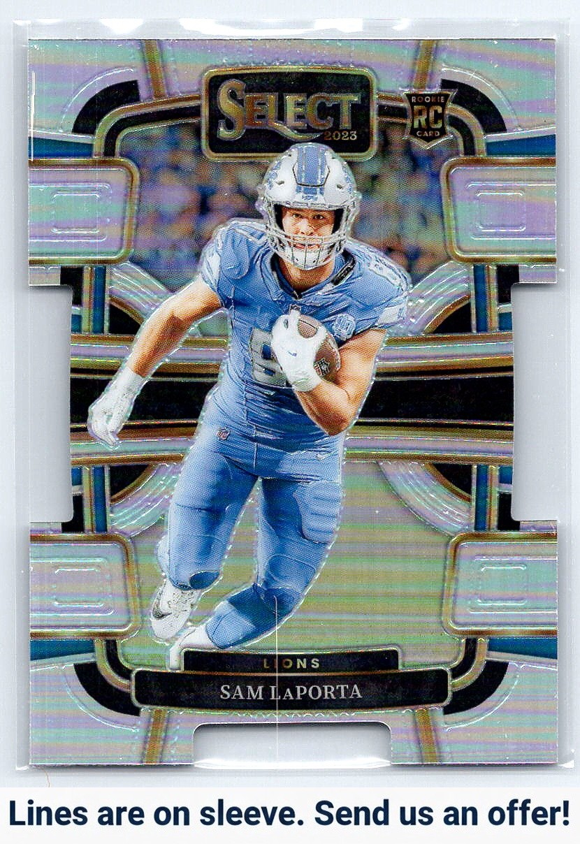 2023 Panini Select #35 Sam LaPorta Green and Yellow Prizms Die Cuts