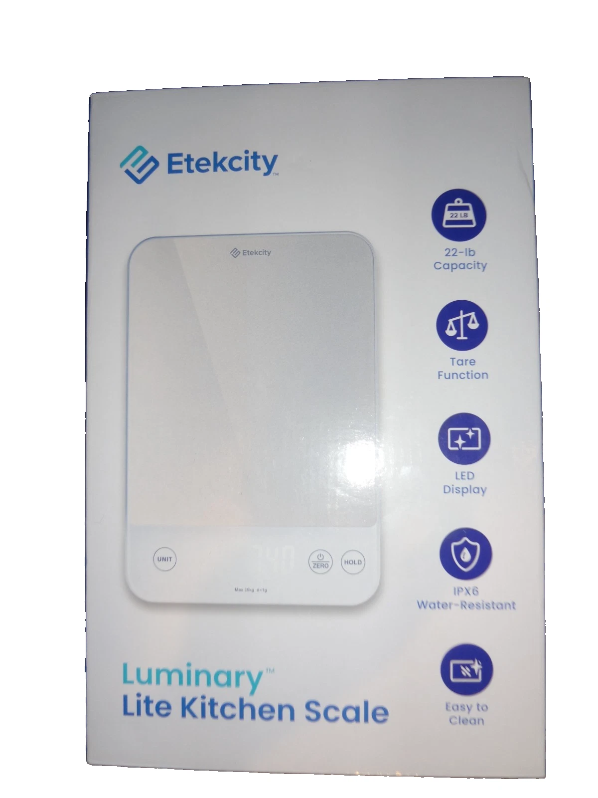 Luminary 22lb Food Scale Digital Waterproof Rechargeable IPX-6 NEW NIB
