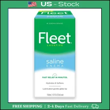Fleet Laxative Saline Enema for Adult Constipation 4.5 fl oz 4 Bottles pack, NEW