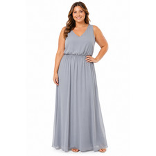 Show Me Your Mumu Kendall Steel Blue Maxi Formal Sleevless Dress Chiffon sz XL