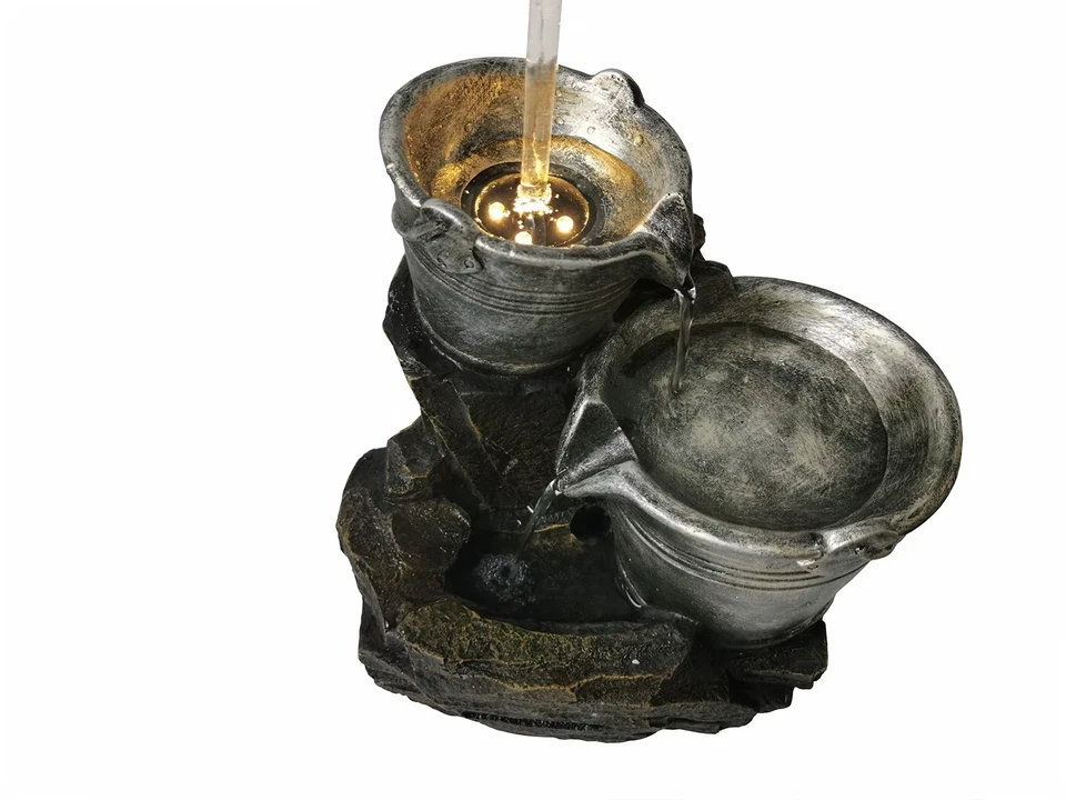 Grifo Flotante Interior y Barril Fuente de Mesa con Luz LED, Metal Col... Foto 3 de 4