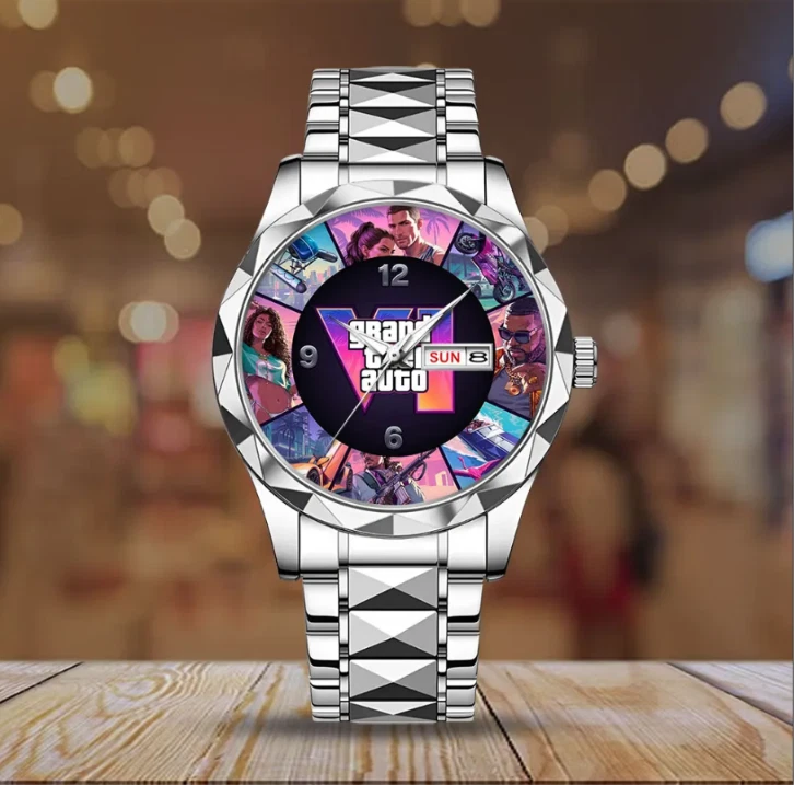 Grand Theft Auto VI Silver Alloy Luxury Quartz Watch