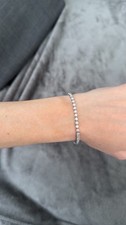 18ct white gold 2.5 ct lab created diamond tennis bracelet 18.5cm 8.4g
