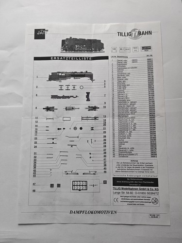 Modellbahn Spur TT BR 62 von MMS Jago Jatt Gebraucht ohne OVP Analog - Bild 8 von 8