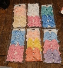Princess Girls' Multicolor Fabric Bow Hair Accessories Set Solid 6 Packs